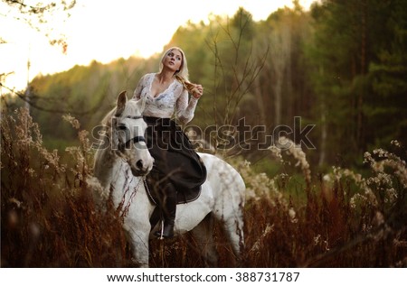 The girl with the white horse