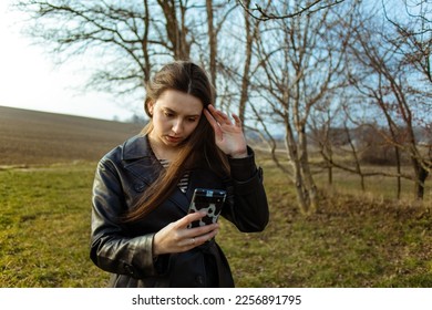 The girl writes sms.The woman takes a selfie.The girl with a mobile phone.Looks at the phone. Solves the problem on the phone.
Online shopping.Video communication.Girl with a gadget.Beautiful girl. - Shutterstock ID 2256891795