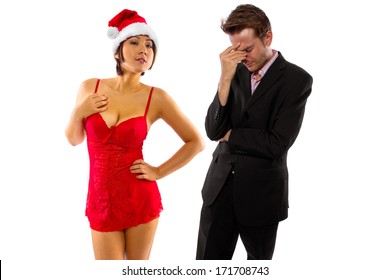 Girlfriend Seducing Broke Or Stressed Boyfriend On Christmas