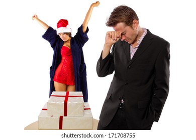 Girlfriend Seducing Broke Or Stressed Boyfriend On Christmas