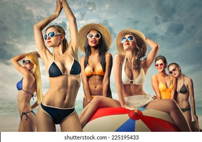 Girls at the beach 