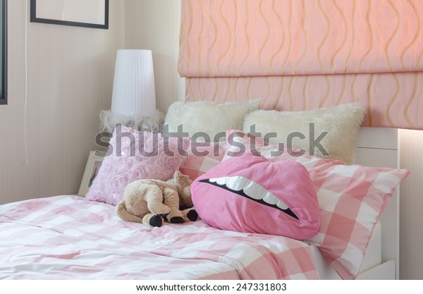 Girls Bedroom Pink Color Pillows Doll Stock Photo Edit Now