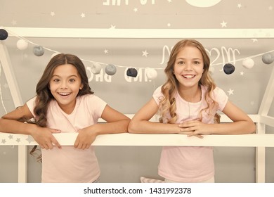 Girls Best Friends Sleepover Domestic Party. Girlish Leisure. Sleepover Time For Fun Gossip Story. Best Friends Forever. Soulmates Girls Having Fun Bedroom Interior. Childhood Friendship Concept.