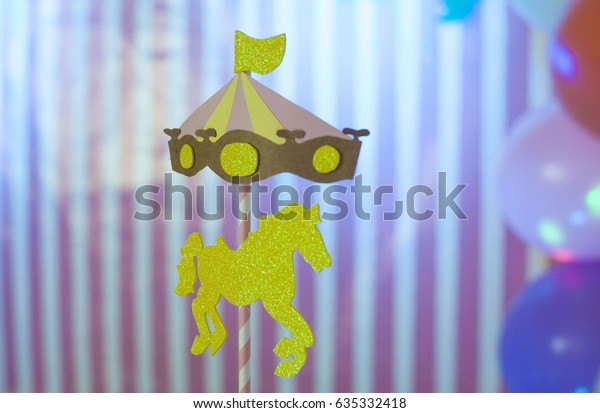 Girls Birthday Party Concept Detail Carousel Stock Photo Edit Now