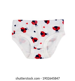 A Girl's Cotton Briefs On A White Background