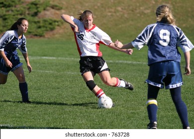 Girls High School Soccer. Editorial Use Only.