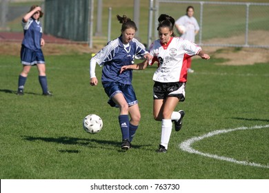 Girls High School Soccer. Editorial Use Only.