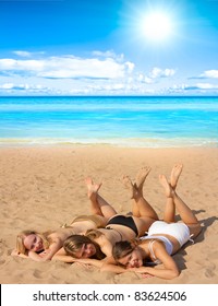 Mädchen auf Strandruhe