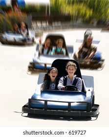 Girls On Go Cart