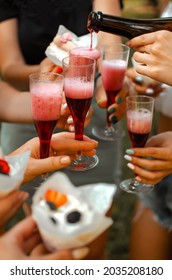 Girls Party  With Champagne. Bachelorette Party 