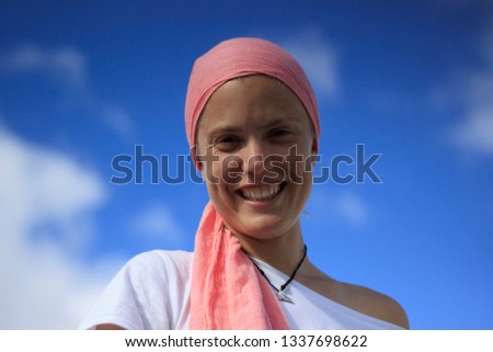 Girls with pink scarf breast cancer