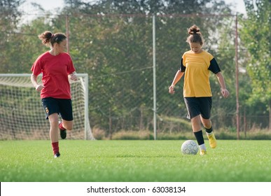 Girls Playing Soccer