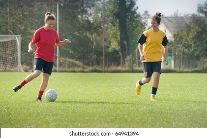 Girls Playing Soccer