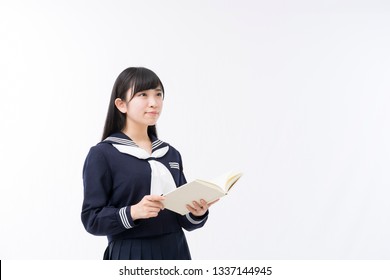 A Girls Student In A Sailor Suit