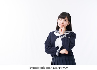 A Girls Student In A Sailor Suit