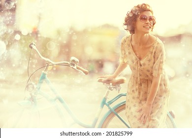 Girls Summer Vintage Bike