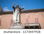 Girolamo Savonarola statue in Ferrara, Emilia-Romagna in Italy 