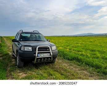 Girov, Romania - JULY 12, 2021: 2004 Land Rover Freelander In The Field.