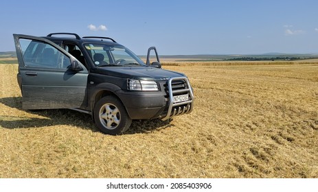 Girov, Romania - JULY 30, 2021: 2004 Land Rover Freelander In The Field.