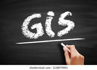 GIS Geographic Information System - type of database containing geographic data with software tools for managing, analyzing, and visualizing those data, acronym text on blackboard