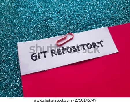 Git repository writting on blue background. 