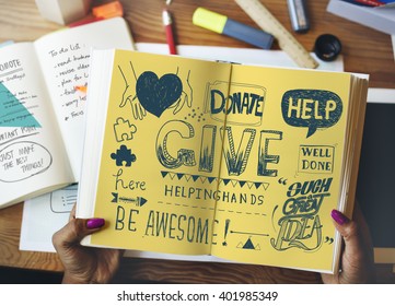 Give Help Donate Charity Aid Concept