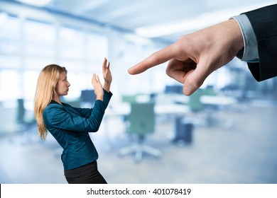 Give notice, to fire, be dismissed, get sacked, bossing, mobbing and bullying on workplace concepts. - Shutterstock ID 401078419