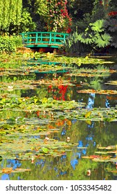 Giverny, The Water Garden And The Japanese Bridge, Normandy, France