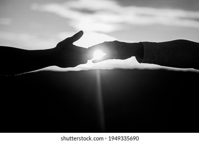 Hands Rescue Black Background High Res Stock Images Shutterstock