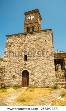 Gjirokaster Castle’s Clock Tower: Albania’s Iconic Stone Landmark Towering Above Drino Valley, Emblem of Balkan Heritage and Timeless Craftsmanship