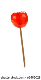 Glace Cherry On Stick, Isolated