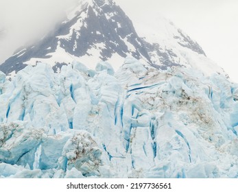 Glacial Ice Flows And Sea Ice In Alaska, USA.