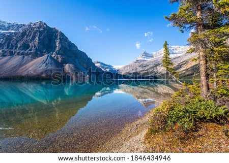 Similar – Image, Stock Photo Bow Lake Panorama at the Icefield Parkway in Banff National Park