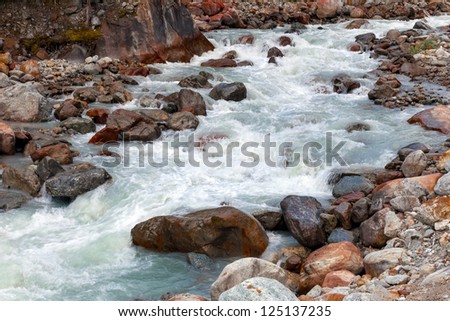 Glacial river in the Swiss Alps