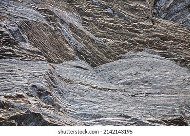 Glacial Rock Structures On The Way To Fox Glacier In New Zealand