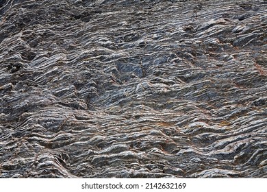 Glacial Rock Structures On The Way To Fox Glacier In New Zealand
