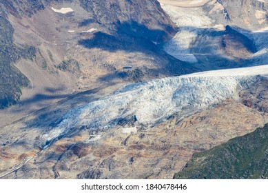 Glacial Stream Flowing From Glacier D'Argentiere In The Summer