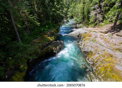 Glacial Stream At Mount Rainier National Park