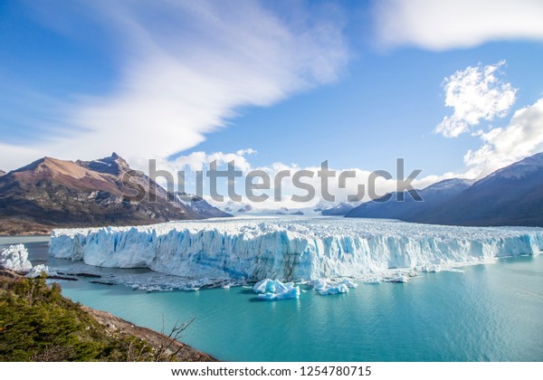 Glaciar Perito Moreno Argentina Blue Sky Nature Stock Image