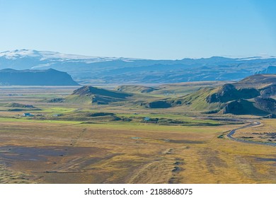 Glacier Covering Katla Volcano On Iceland During Sunny Day