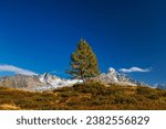 Glacier du Tour with Aiguille du Tour and Aiguille du Chardonnet in autumn near Chamonix, France