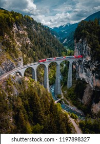 Glacier Express In Switzerland- Landwasser Viaduct