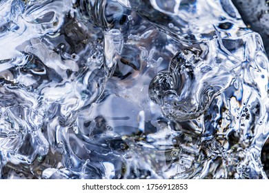 Glacier Ice Abstract Patterns Background Diamond Beach Jokulsarlon Glacier Lagoon Vatnajokull National Park Iceland.  Ice from Breioamkurjokull Glacier