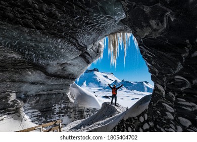 Glacier ice cave in Iceland
