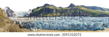 Svínafellsjökull glacier (Iceland) isolated on white background