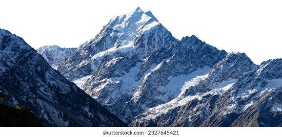 Glacier mountain covered with snow during daytime isolated on white background. - Powered by Shutterstock