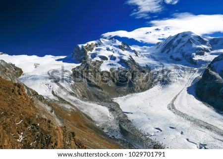 Similar – Monte Rosa and Lyskamm mountain panorama from Gornergrat