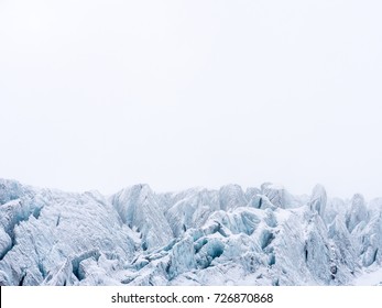 Glacier In The Swiss Alps, Artic, Ice Planet, White Background