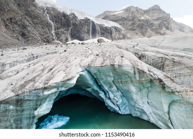 Glacier in Valtellina, melting glaciers in the Italian Alps. Glacier of Fellaria in Valmalenco - Powered by Shutterstock