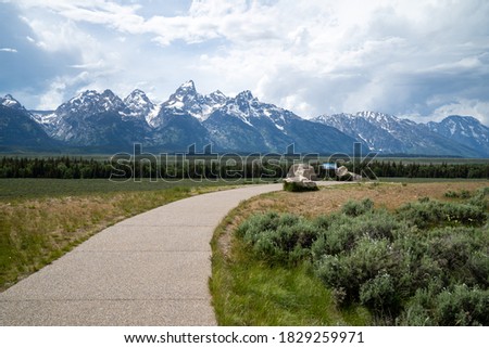 The Glacier View Turnout overlook in Grand Teton National Park Wyoming